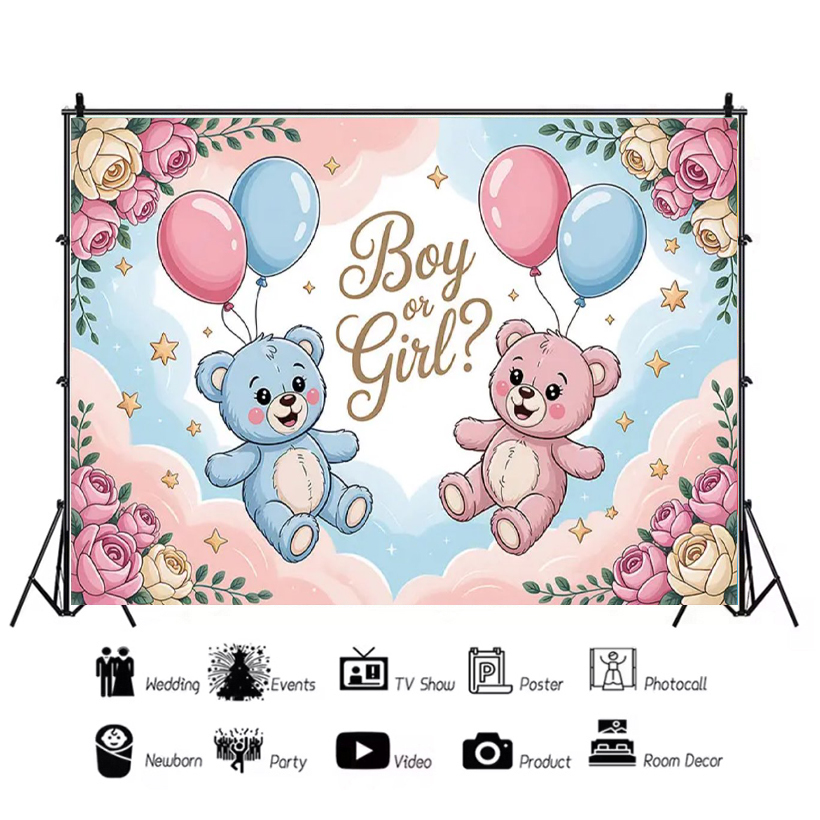 Gender ​Reveal Theme Backdrop  - Photography Architecture review and price